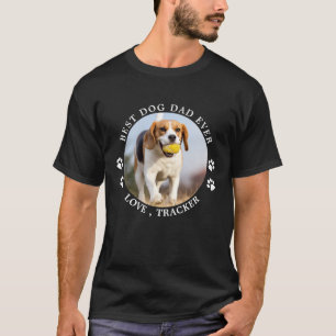 Best Dog Dad Oow Paw Drukt Custom Pet Photo T-shirt