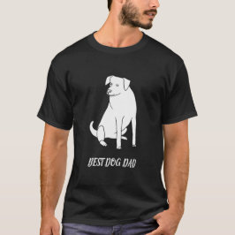 Best Dog Dad Outline Tekening van Pit Bull T - shi T-shirt
