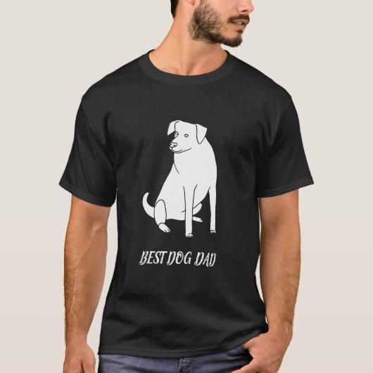 Best Dog Dad Outline Tekening van Pit Bull T - shi T-shirt (Voorkant)