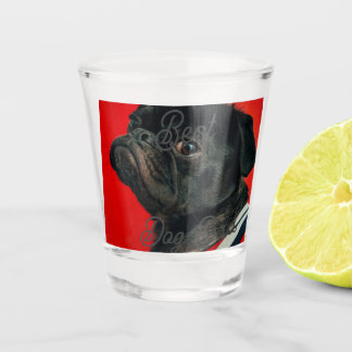 Best dog dad parents grandparents photo pet gray n shot glas