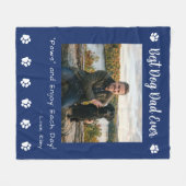 Best Dog Dad Paws Blue Pet Photo Fleece Deken (Voorkant (Horizontaal))