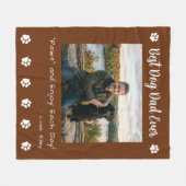Best Dog Dad Paws Brown Pet Photo Fleece Deken (Voorkant (Horizontaal))