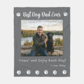 Best Dog Dad Paws Gray Pet Photo Fleece Deken (Voorkant)