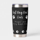 Best Dog Dad Paws Pet Black Photo Coffee Geïsoleerde Drinkbeker (Voorkant)