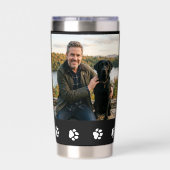 Best Dog Dad Paws Pet Black Photo Coffee Geïsoleerde Drinkbeker (Achterkant)