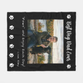 Best Dog Dad Paws Pet Black Photo Fleece Deken (Voorkant (Horizontaal))