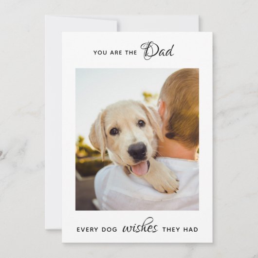Best Dog Dad Personalized Pet Photo Vaderdag Feestdagenkaart (Voorkant)