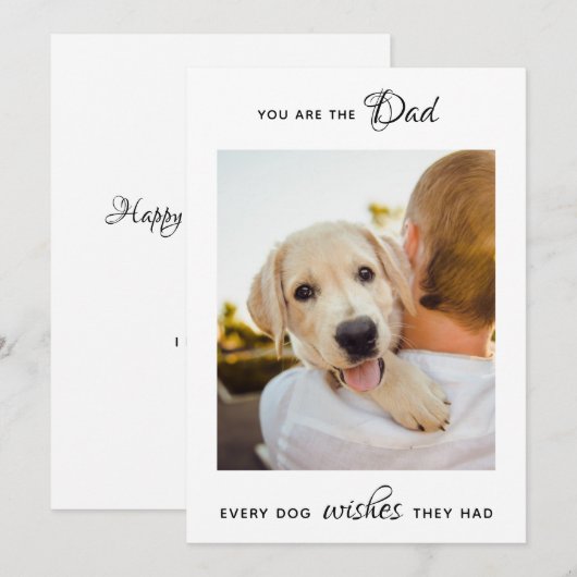 Best Dog Dad Personalized Pet Photo Vaderdag Feestdagenkaart (Voorkant / Achterkant)