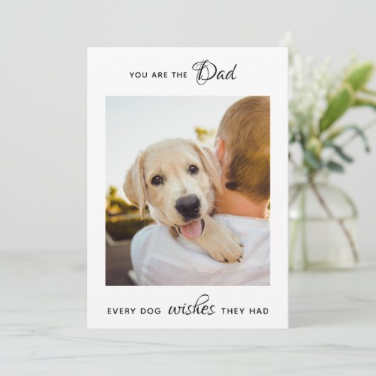 Best Dog Dad Personalized Pet Photo Vaderdag Feestdagenkaart (Staand voorkant)