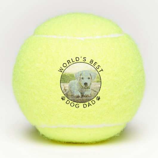 Best Dog Dad Persoonlijke foto Tennisballen (Voorkant)