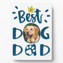 Best Dog Dad Pet Photo Paw Print Custom Color Text