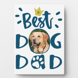 Best Dog Dad Pet Photo Paw Print Custom Color Text Fotoplaat
