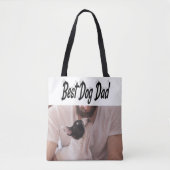 Best Dog Dad Photo Black Tote Bag (Voorkant)
