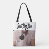 Best Dog Dad Photo Black Tote Bag (Achterkant)