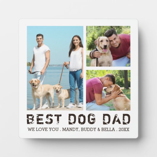 BEST DOG DAD Photo Collage Fotoplaat (Voorkant)