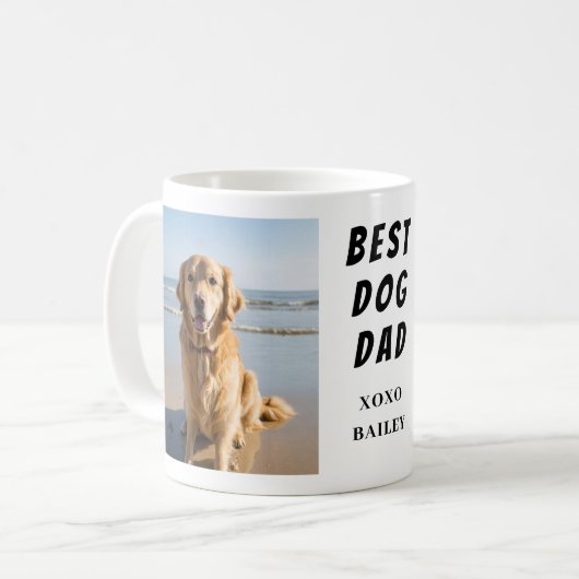 Best Dog Dad Photo Koffiemok (Voorkant links)