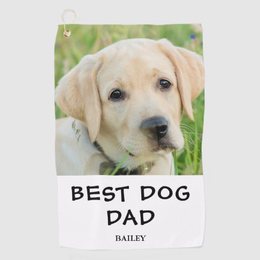 Best Dog Dad Photo Name Golfhanddoek (Voorkant)