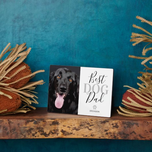 Best Dog Dad Photo Plaque Fotoplaat (Zijkant)