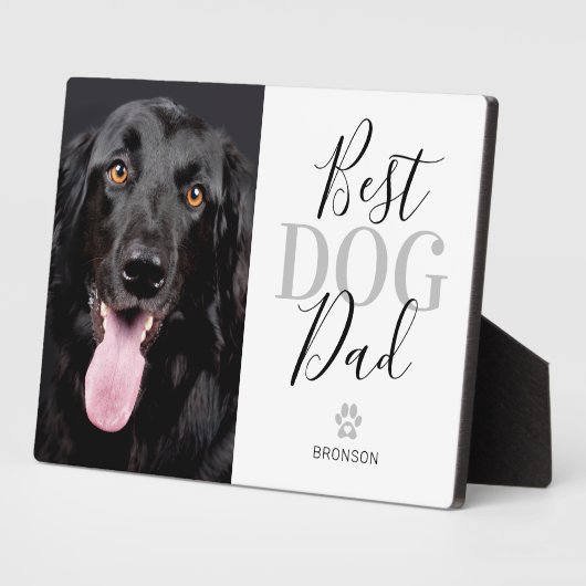 Best Dog Dad Photo Plaque Fotoplaat (Zijkant)