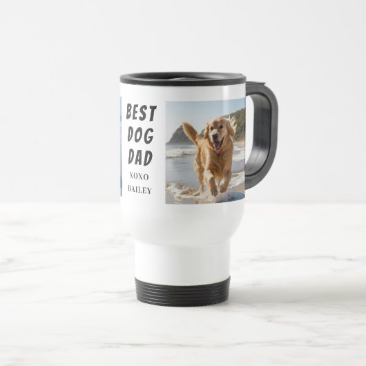 Best Dog Dad Photo Reisbeker (Voorkant rechts)