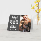 Best Dog Dad Photo Typography Kaart (Gele Bloem)