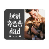 Best Dog Dad Photo Typography Magneet (Horizontaal)