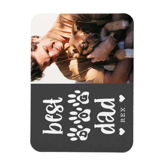 Best Dog Dad Photo Typography Magneet (Verticaal)