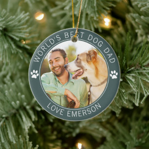 Best Dog Dad Photo World Keramisch Ornament