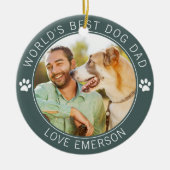Best Dog Dad Photo World Keramisch Ornament (Voorkant)