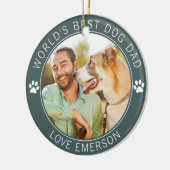 Best Dog Dad Photo World Keramisch Ornament (Links)