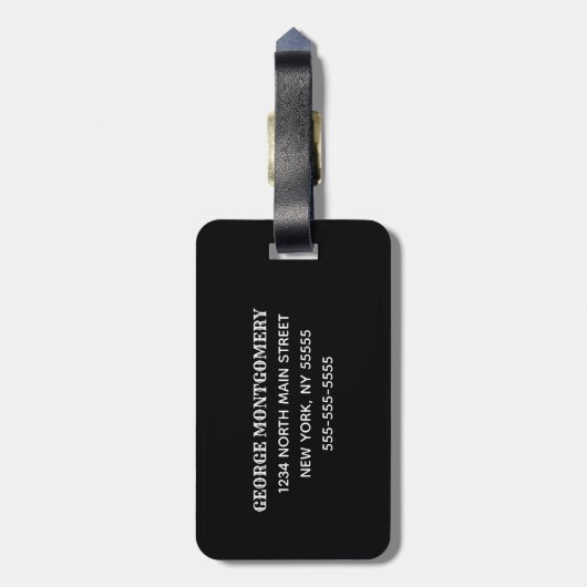 Best Dog Dad Quote 6 Photo Collage Black Bagagelabel (Achterkant verticaal)