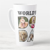 Best Dog Dad Quote 6 Photo Collage Latte Mok (Linkerhoek)