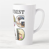 Best Dog Dad Quote 6 Photo Collage Latte Mok (Rechts)