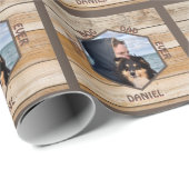 Best Dog Dad Rustic Custom Photo Cadeaupapier (Rol Hoek)