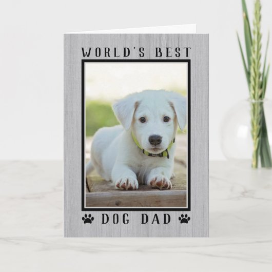 Best Dog Dad Rustic Vaderdag Foto Kaart (Voorkant)