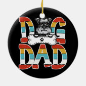 Best Dog Dad Schnauzer Hondenliefhebbers Keramisch Ornament (Achterkant)