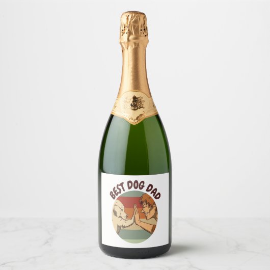 Best Dog Dad Sparkling Wijnetiket (Voorkant)