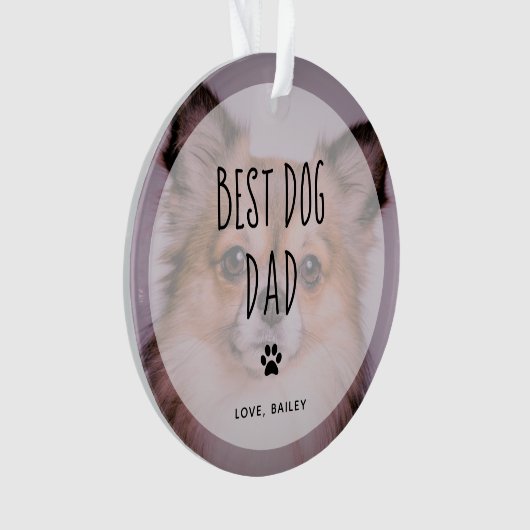 Best Dog Dad | Twee handgeschreven foto's Ornament (voorkant)