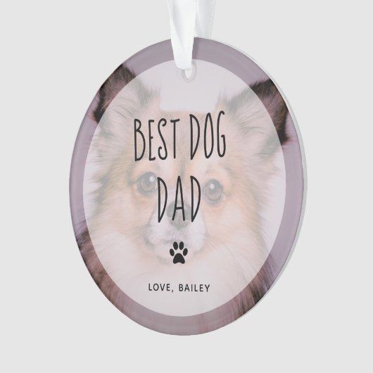 Best Dog Dad | Twee handgeschreven foto's Ornament (voorkant)