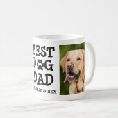 Best Dog Dad / Two Photo & Text Custom Coffee Mug Koffiemok (Voorkant rechts)