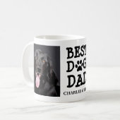 Best Dog Dad / Two Photo & Text Custom Coffee Mug Koffiemok (Voorkant links)