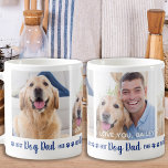 Best Dog Dad ve Blue 3 Foto Koffiemok<br><div class="desc">Beste hond vader ooit... Verrassend je favoriete Dog Pa of het zijn verjaardag, Vaderdag of Kerstmis is met deze superschattige mok van de fotocollage. Pas deze mok van de hondenvader aan met 3 van de favoriete foto's van je hond, en personaliseerde de centrumfoto met naam. Geweldig cadeau van de hond....</div>