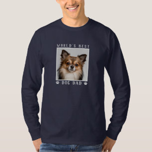 Best Dog Dad White Paw Drukt Pet Photo T-shirt