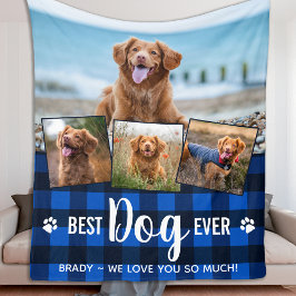 Best Dog Ever Blue Buffalo Pset Photo Collage Fleece Deken