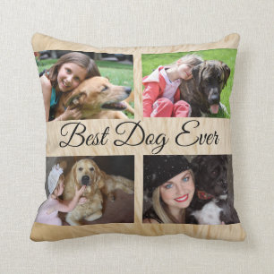 Best Dog Ever Custom 4 Dog Photo Collage Kussen
