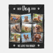 Best Dog Ever Custom Black Photo Collage Fleece Deken (Voorkant)
