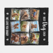 Best Dog Ever Custom Black Photo Collage Fleece Deken (Voorkant (Horizontaal))