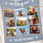 Best Dog Ever Custom Gray Photo Collage Fleece Deken