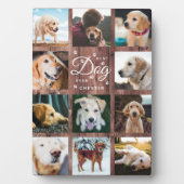 Best Dog Ever Memorial Rustic Photo Collage Wood Fotoplaat (voorkant)