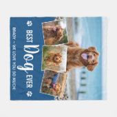 Best Dog Ever Modern Blue Photo Collage Fleece Deken (Voorkant (Horizontaal))